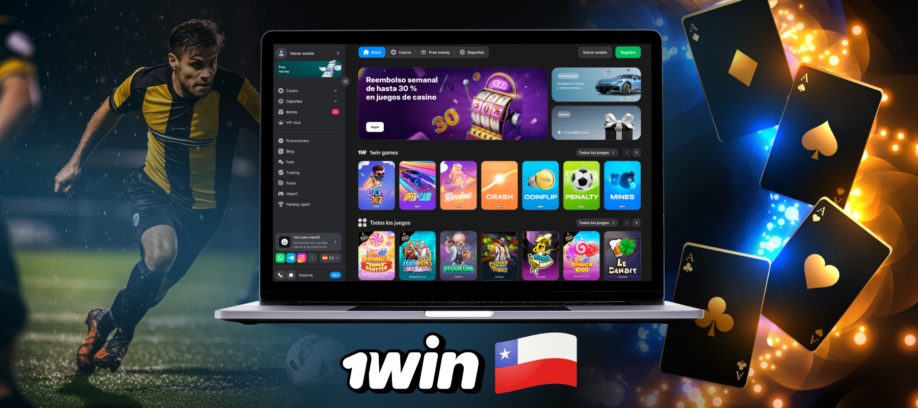 La plataforma en línea 1win Chile ofrece a sus usuarios una enorme biblioteca de juegos de casino, apuestas deportivas, generosos bonos y mucho más